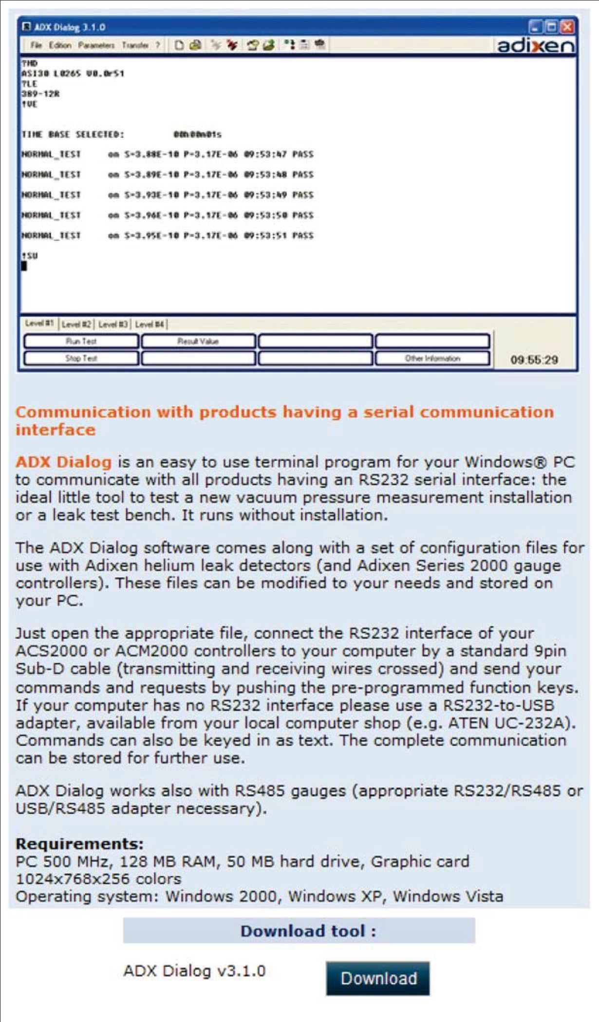 ADX Dialog software