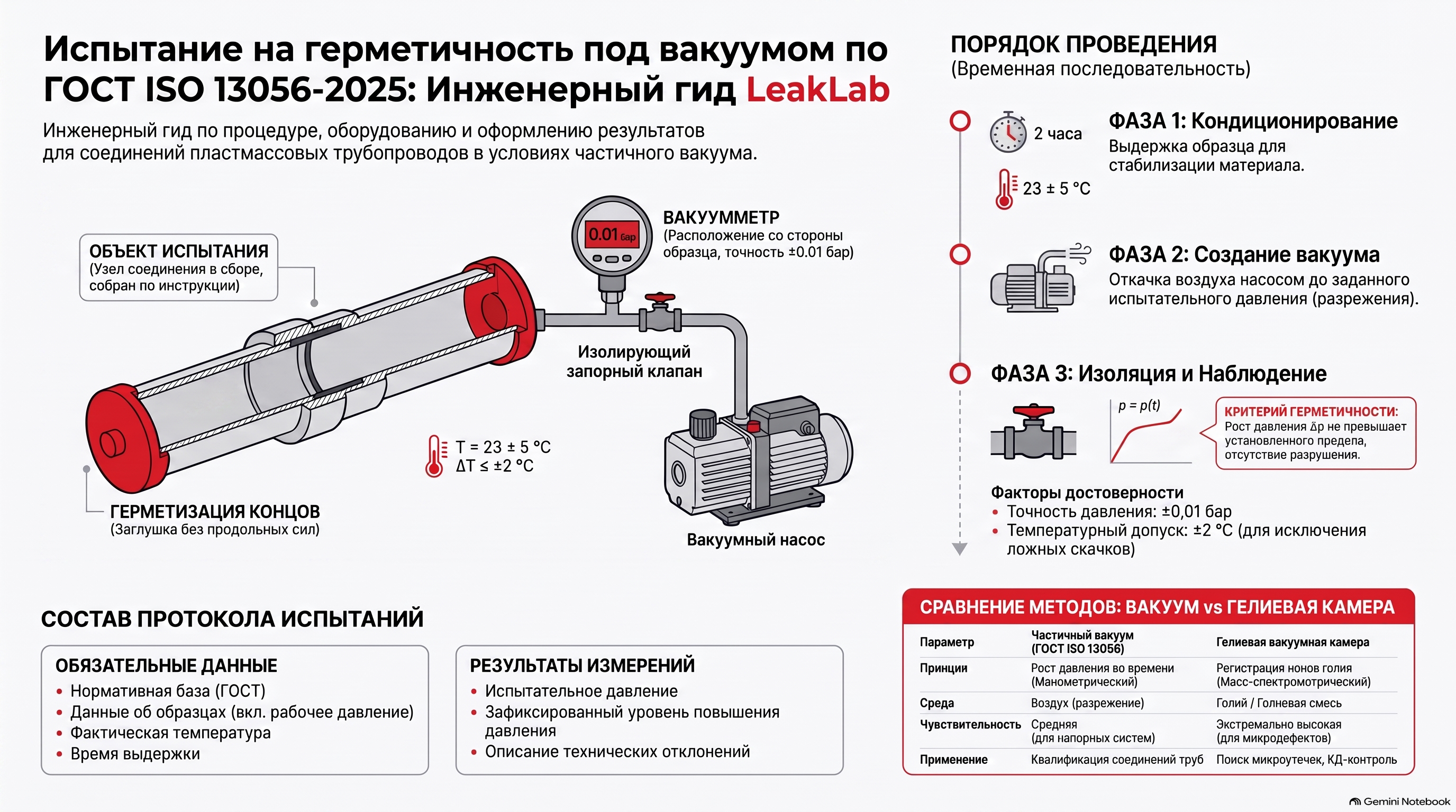 Испытания под вакуумом по ГОСТ ISO 13056-2025: инженерный разбор — новости LeakLab Фото: Испытания под вакуумом по ГОСТ ISO 13056-2025: инженерный разбор