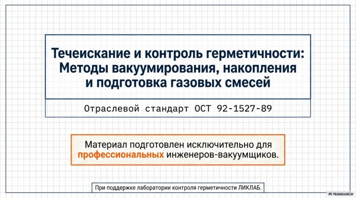 ОСТ 92-1527-89 «Испытания на герметичность»: методы и практика LeakLab