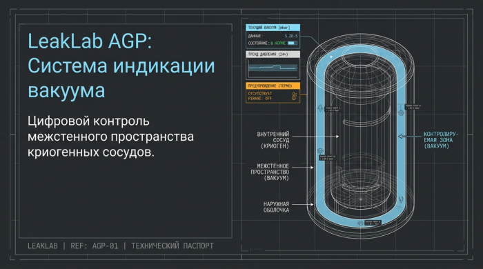 LeakLab AGP: мониторинг вакуумной изоляции криогенных сосудов