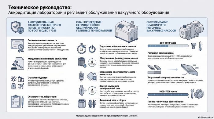 Аккредитация лаборатории и обслуживание гелиевых течеискателей