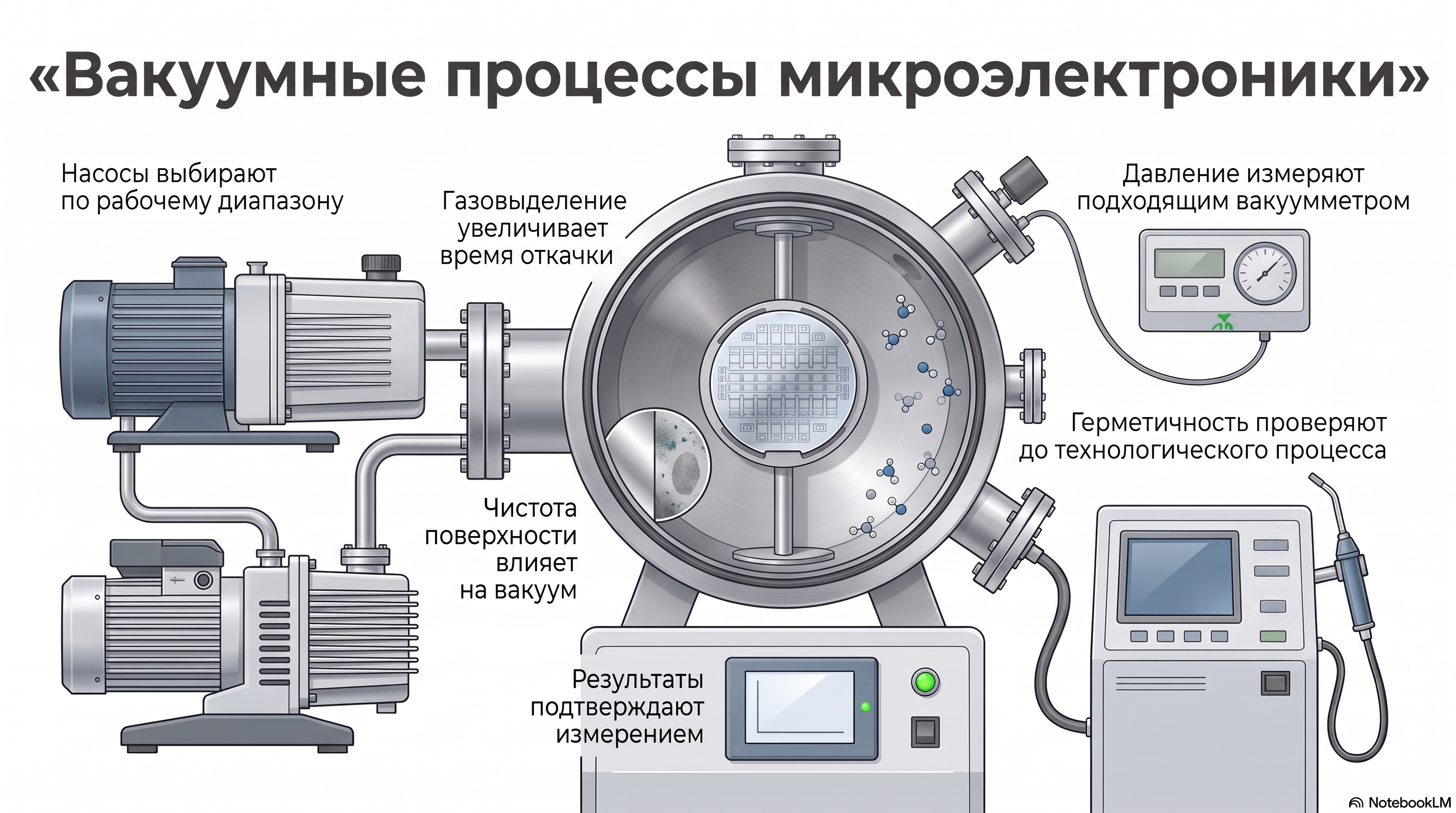 Вакуумные процессы в микроэлектронике: измерение, откачка, герметичность и чистота — новости LeakLab Фото: Вакуумные процессы в микроэлектронике: измерение, откачка, герметичность и чистота
