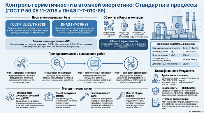 Контроль герметичности в атомной энергетике: ГОСТ Р 50.05.11-2018 и ПНАЭ Г-7-010-89