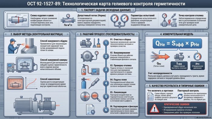ОСТ 92-1527-89: технологическая карта гелиевого течеискания