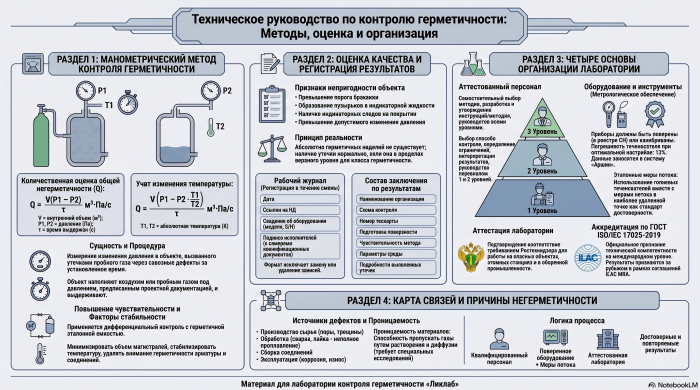 Манометрический контроль и организация лаборатории герметичности