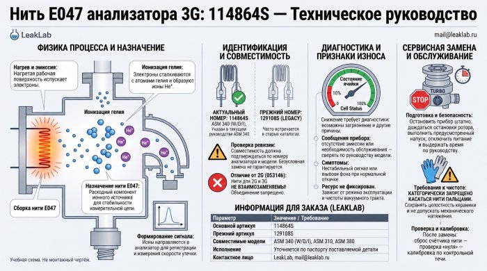 Нить E047 анализатора 3G: подбор 114864S, диагностика и обслуживание ASM 310/340