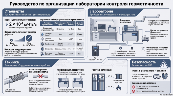 Организация лаборатории контроля герметичности и подготовка изделий