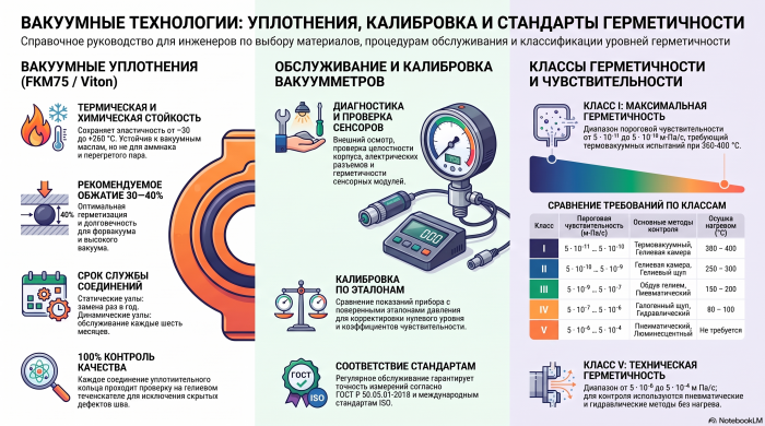 Уплотнения вакуумных камер и классы герметичности