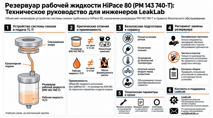 Резервуар рабочей жидкости HiPace 80 PM 143 740-T: назначение, подбор и обслуживание