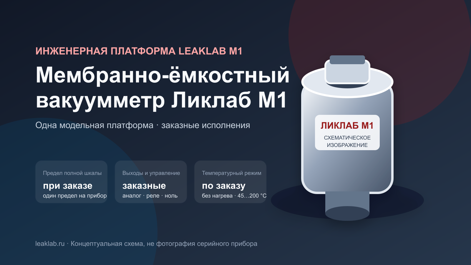 Ликлаб M1 — мембранно-ёмкостный вакуумметр абсолютного давления Мембранно-ёмкостный вакуумметр Ликлаб M1 — схематическое изображение