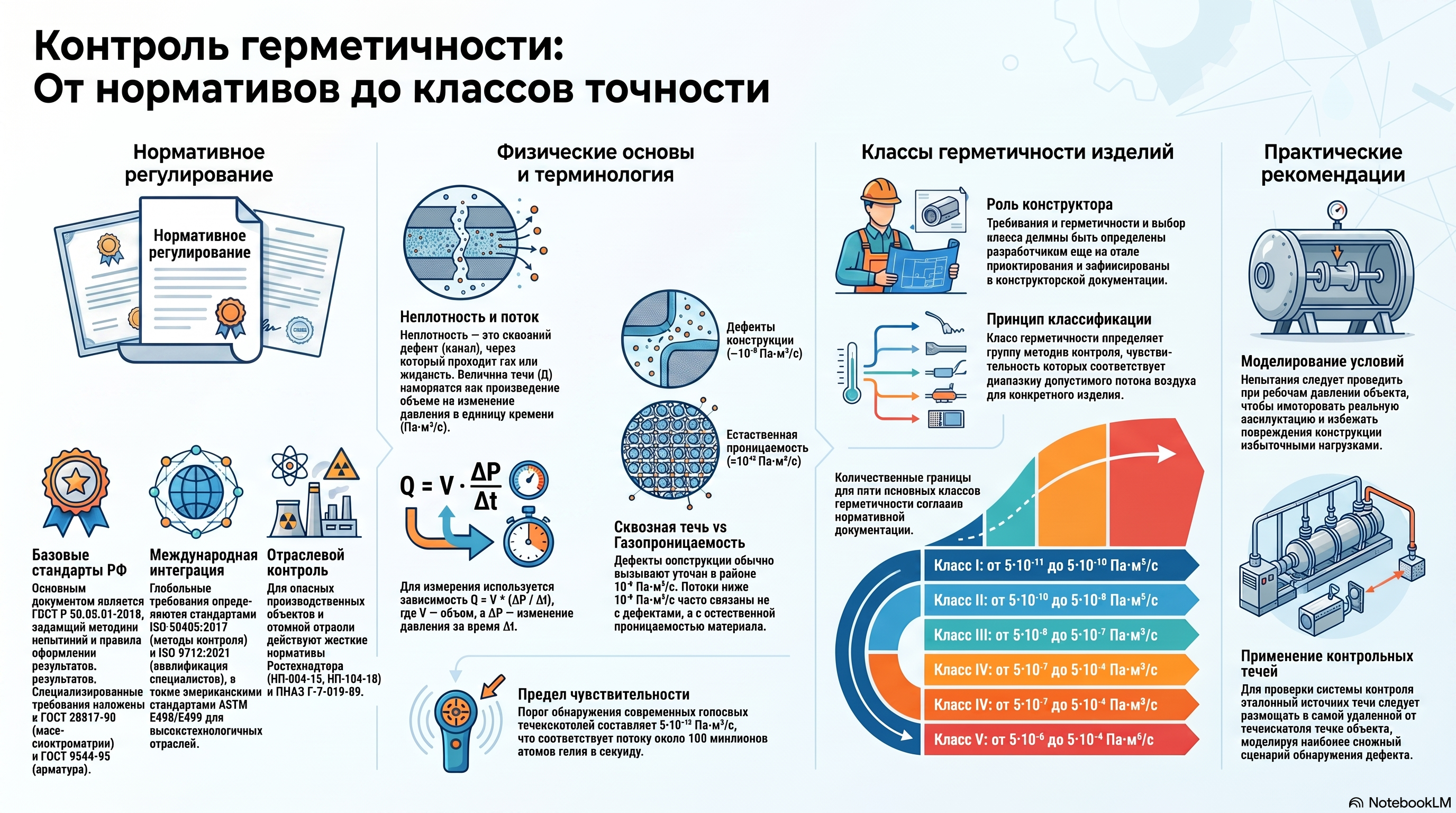 Основы контроля герметичности: термины и классы изделий