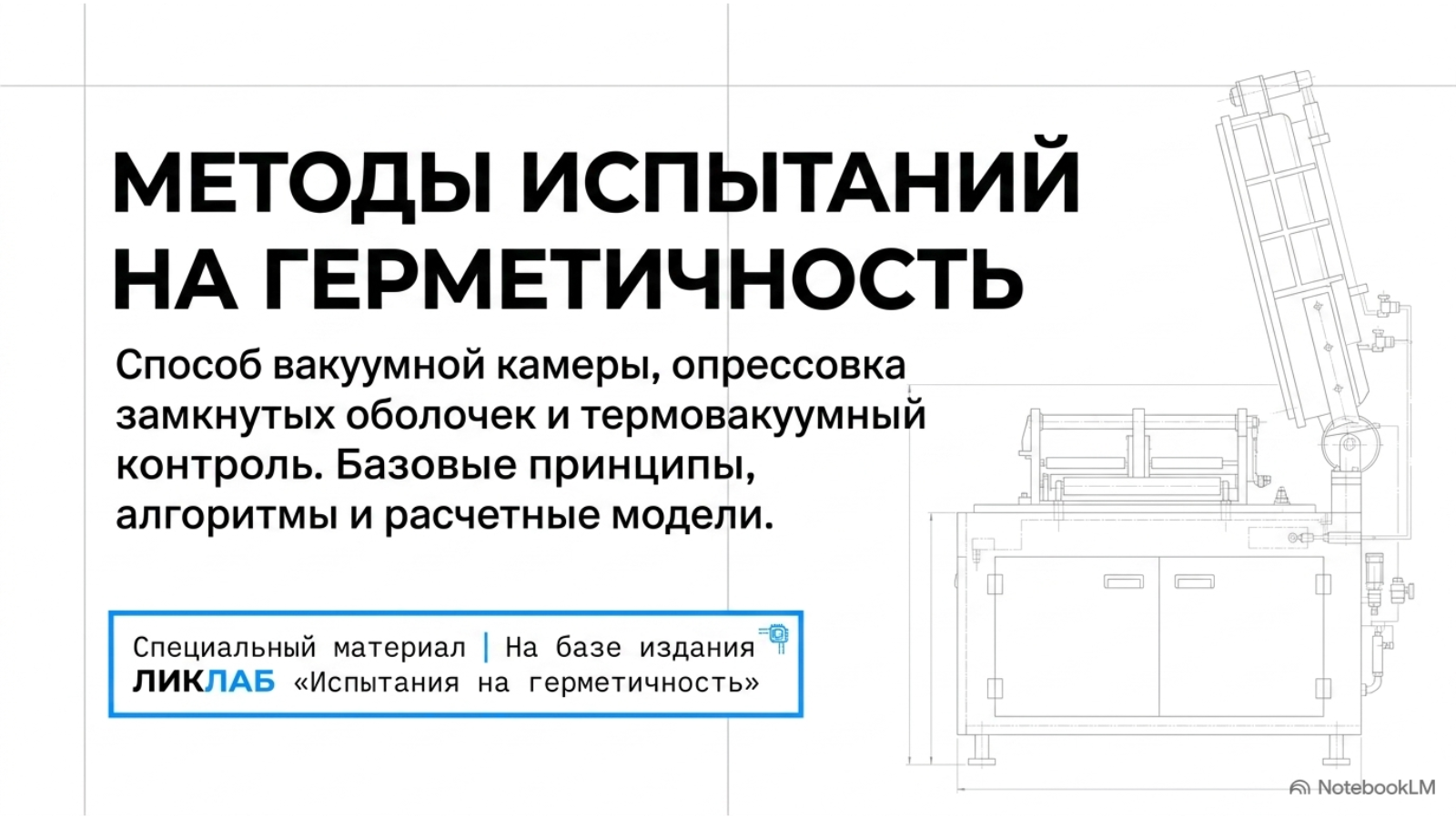 Гелиевая камера, опрессовка и термовакуумный контроль герметичности — технический слайд 1 из 15