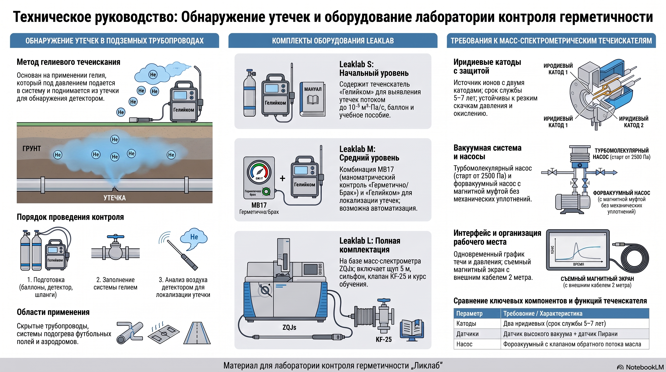 Поиск утечек в подземных трубопроводах и оснащение лаборатории