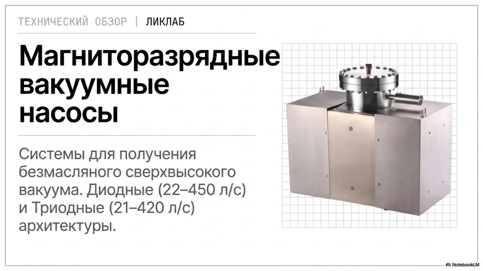 Вакуумные насосы Ebara, Vodotok и Wongsol — технический слайд 1 из 7