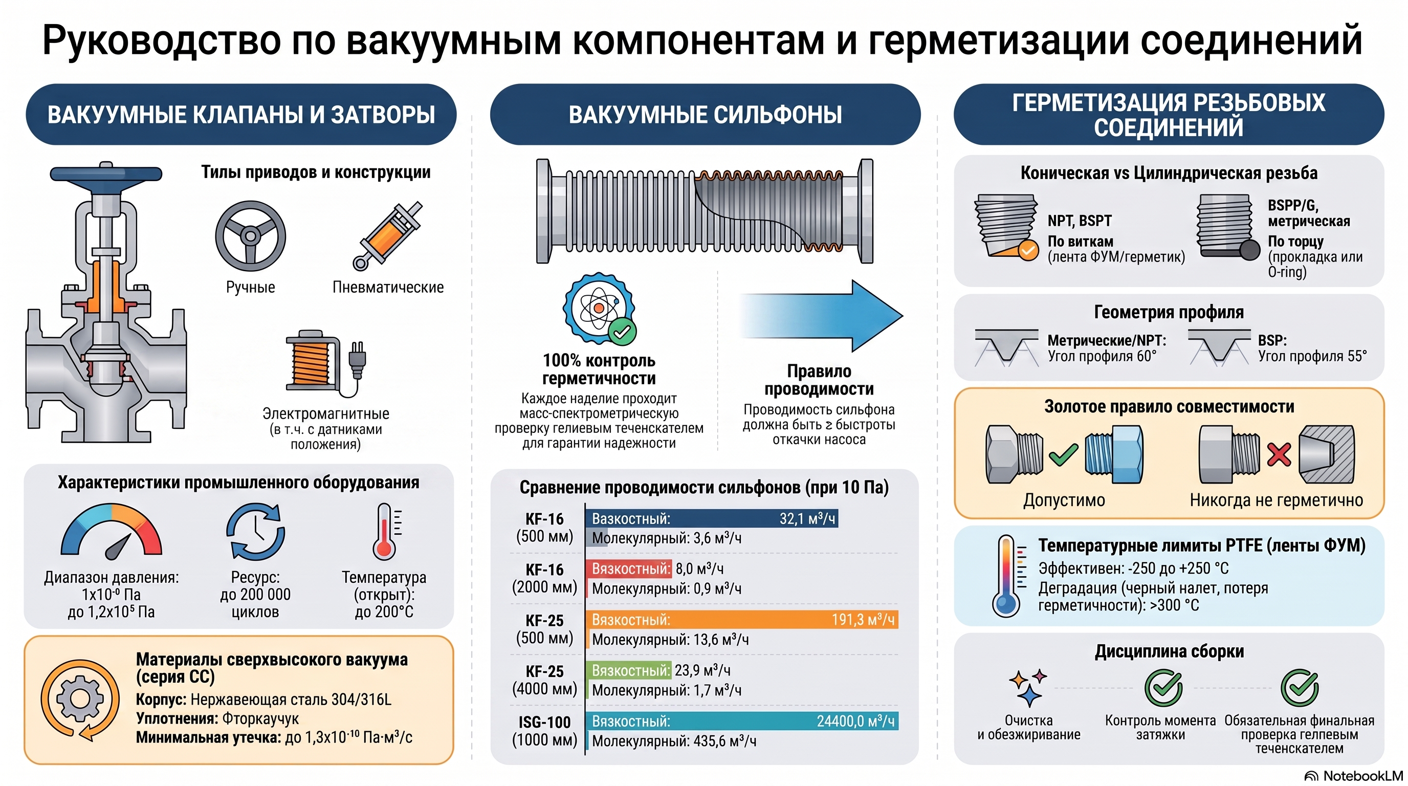 Вакуумные сильфоны, фланцы и фитинги