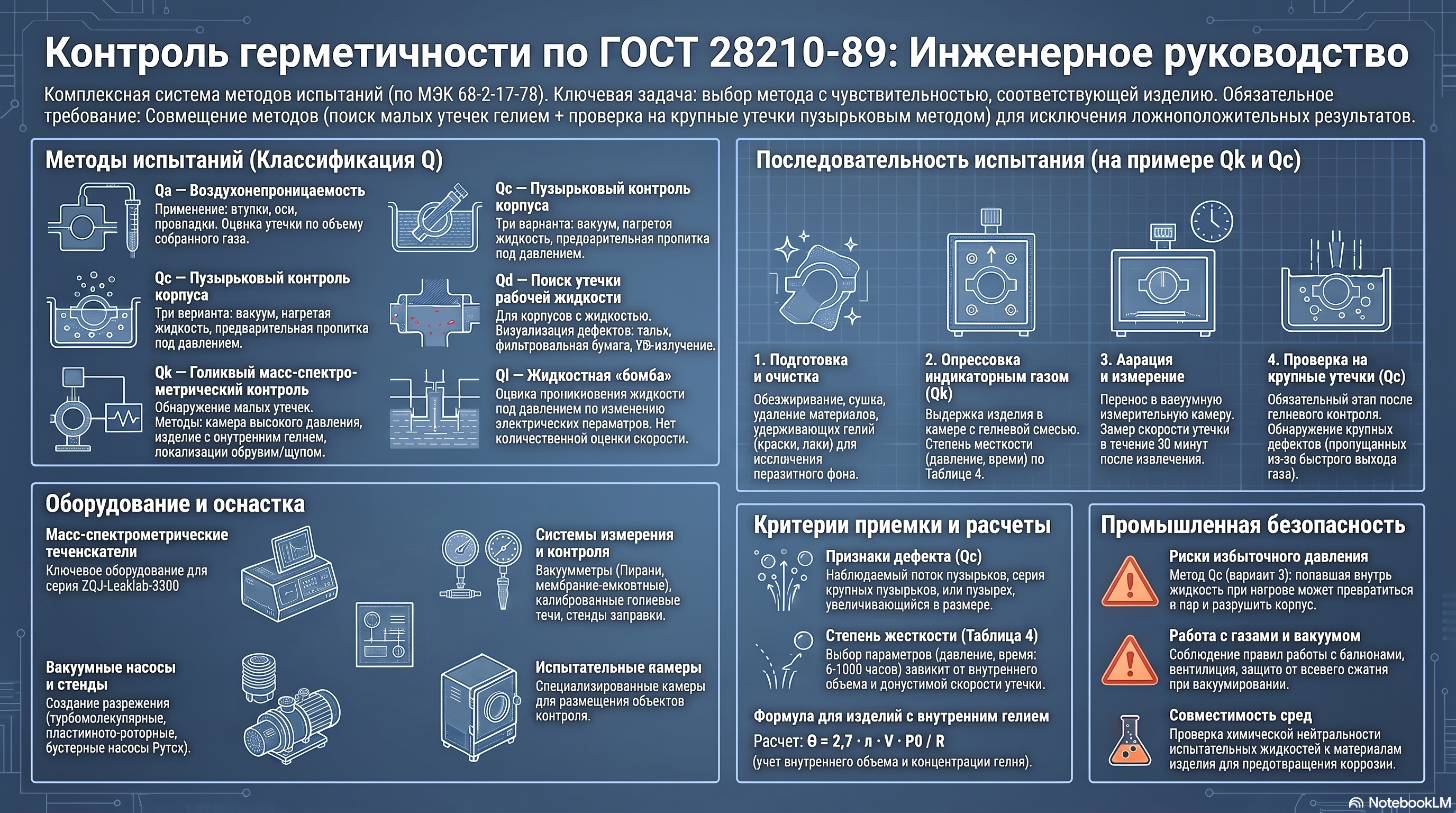 ГОСТ 28210-89: выбор метода, подготовка и критерии испытания изделий на герметичность