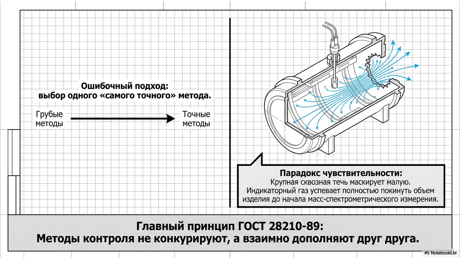 ГОСТ 28210-89: выбор метода испытания на герметичность — технический слайд 2 из 14