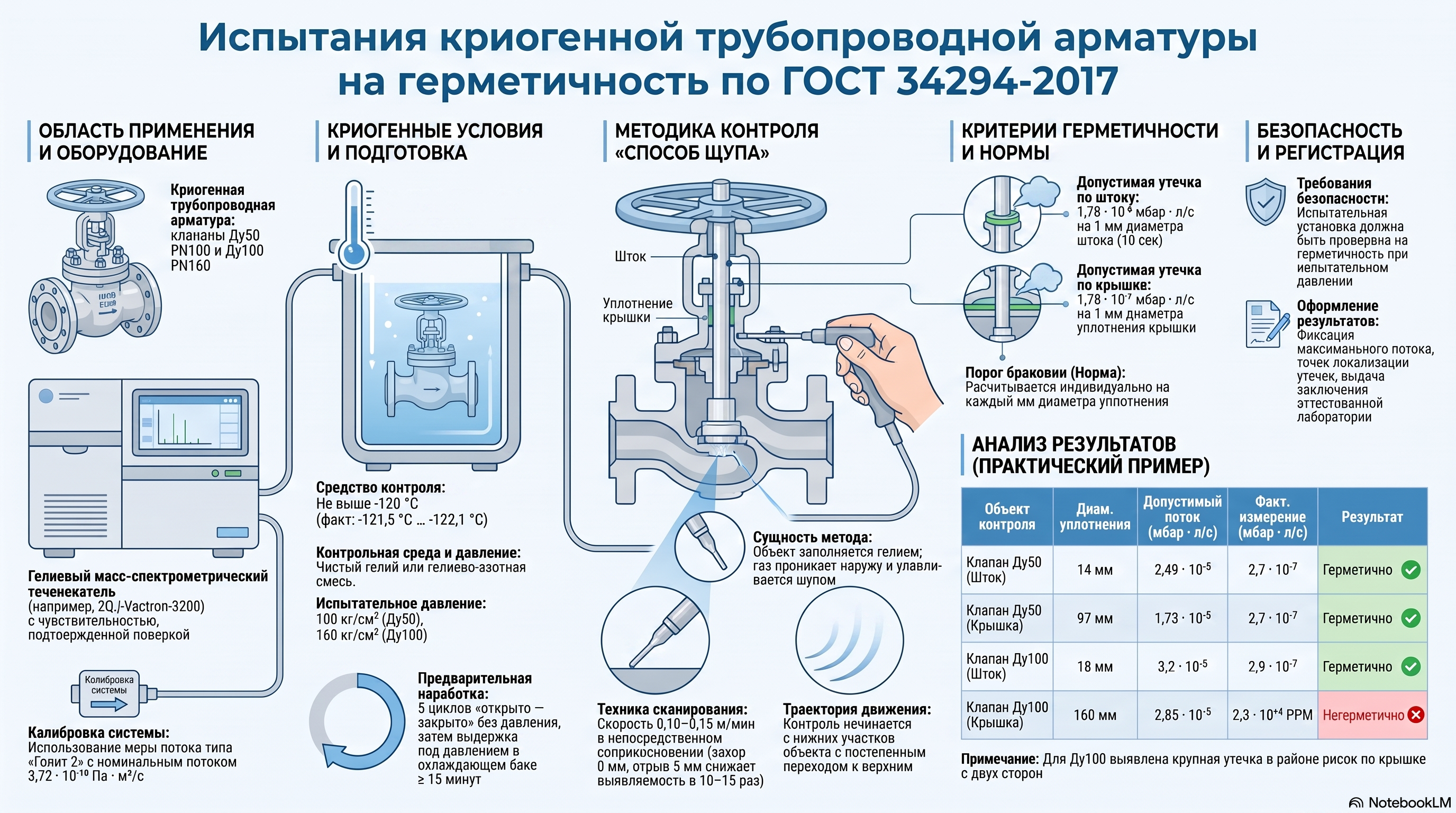 ГОСТ 34294-2017: испытания криогенной трубопроводной арматуры на герметичность