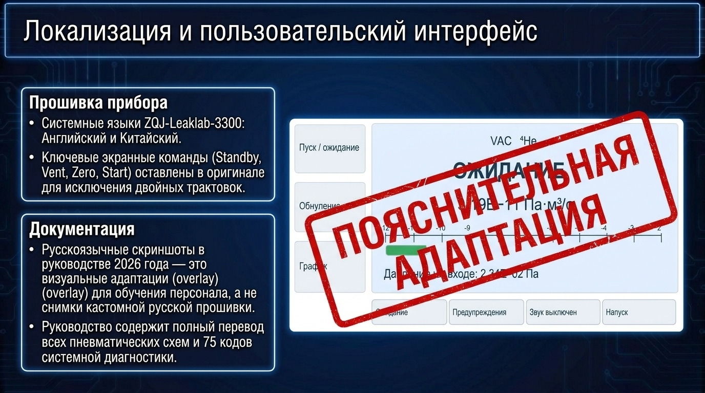 Русская документация и пояснительные экраны