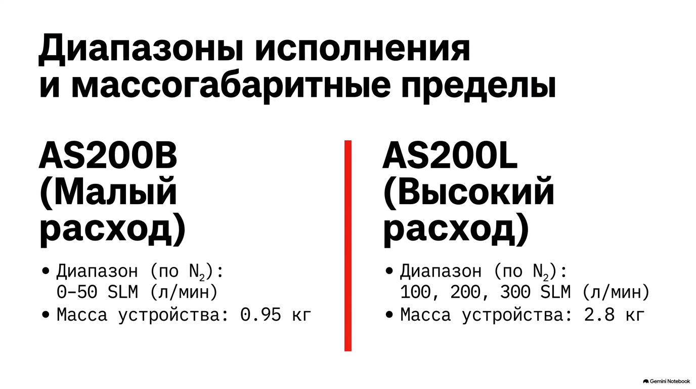 Сравнение диапазонов AS200B и AS200L