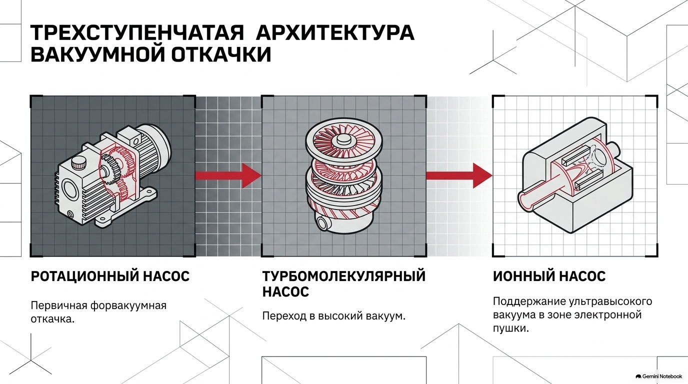 Трёхступенчатая вакуумная система KYKY EM-8000