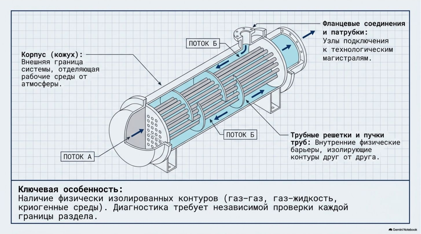 Изолированные контуры кожухотрубного теплообменника