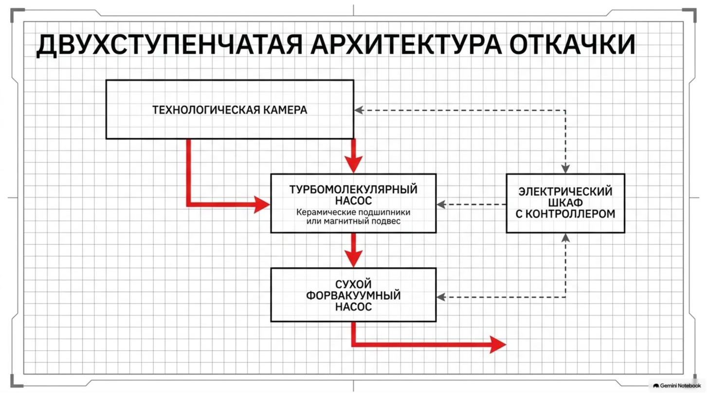 Двухступенчатая архитектура высоковакуумной станции LEAKLAB JFJ