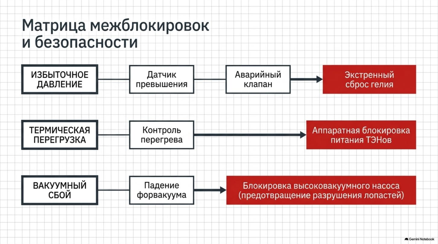 Матрица межблокировок термовакуумной камеры LEAKLAB