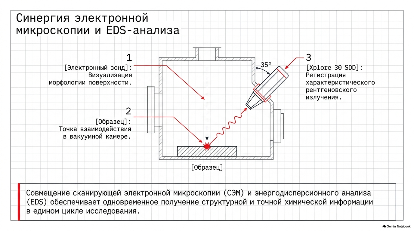 Совместная работа СЭМ и EDS-детектора Xplore 30