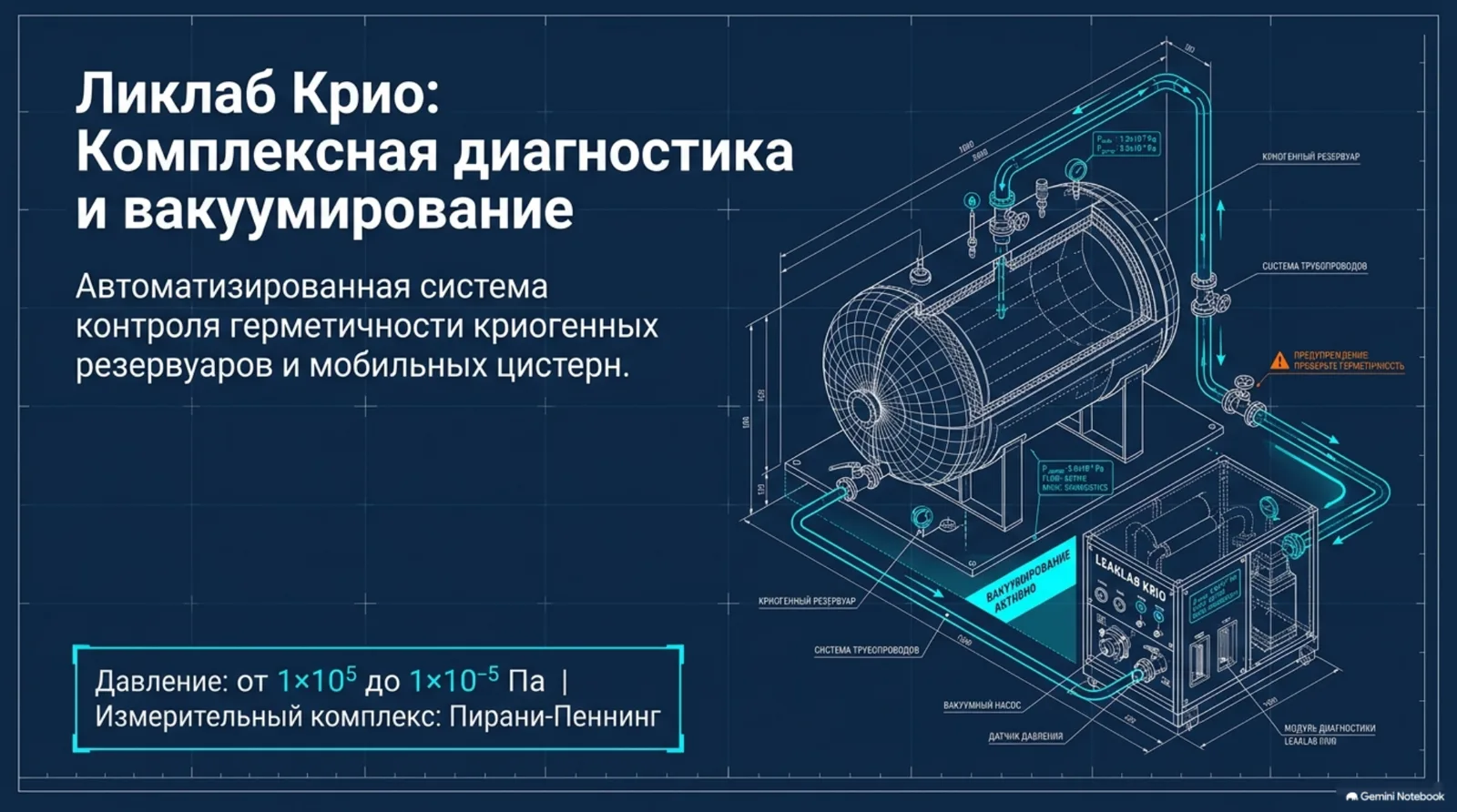 Комплексная диагностика и вакуумирование криогенных резервуаров