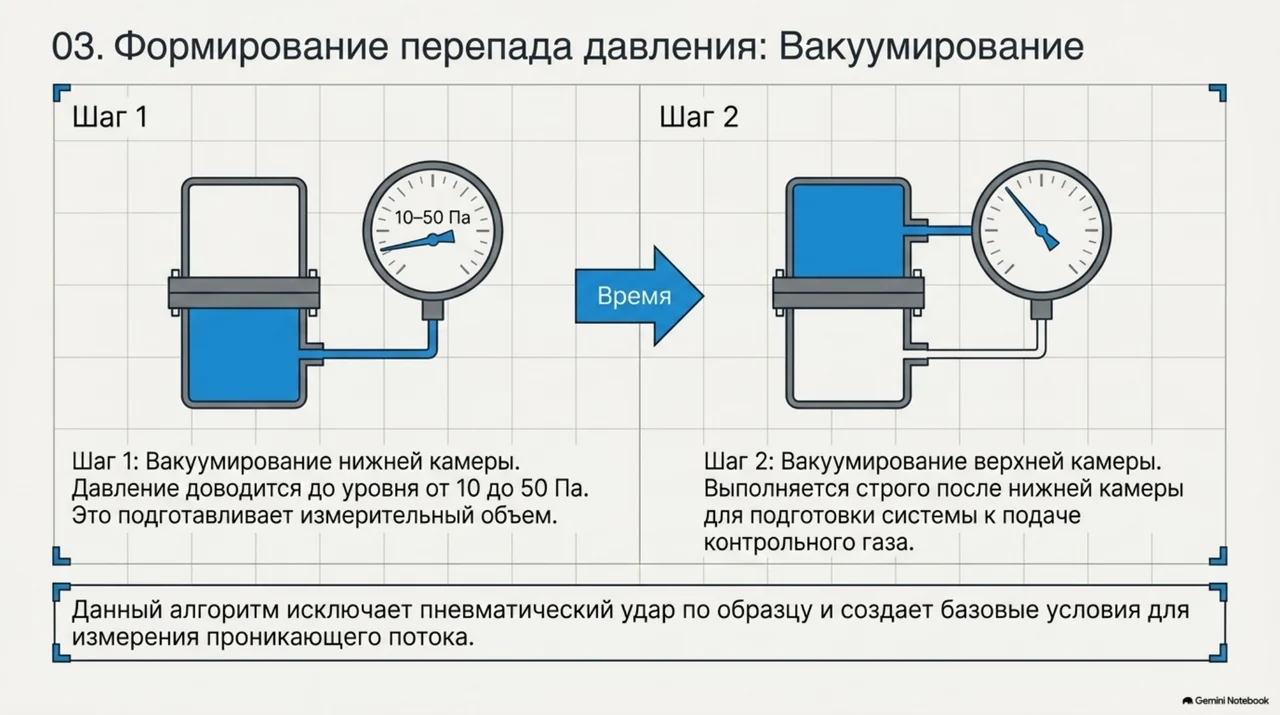 Последовательное вакуумирование камер