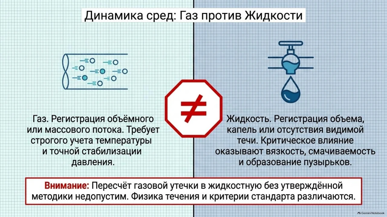 Газовая и жидкая испытательные среды