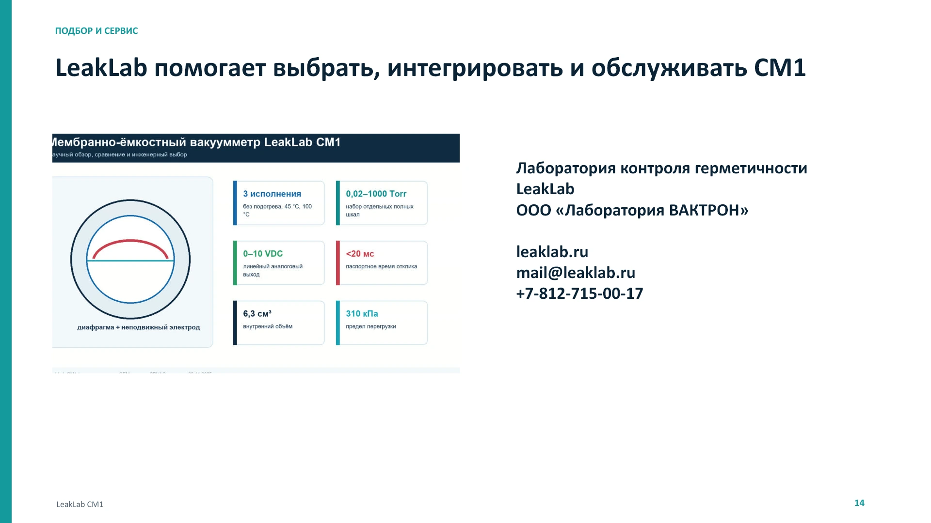 LeakLab CM1: принцип, выбор и сравнение, слайд 14