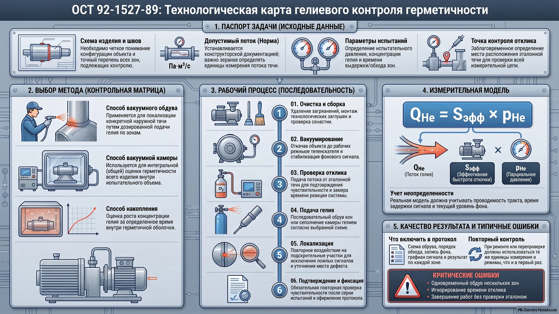 Технологическая карта гелиевого контроля герметичности по ОСТ 92-1527-89