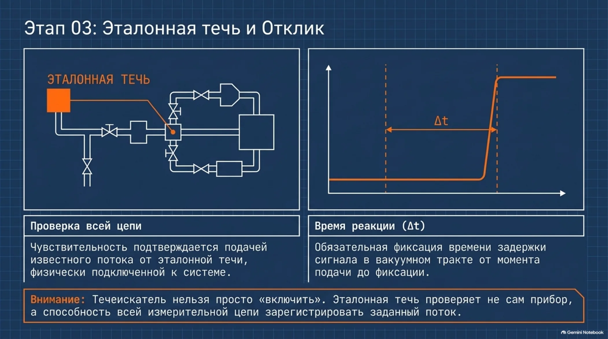 Эталонная течь и проверка отклика