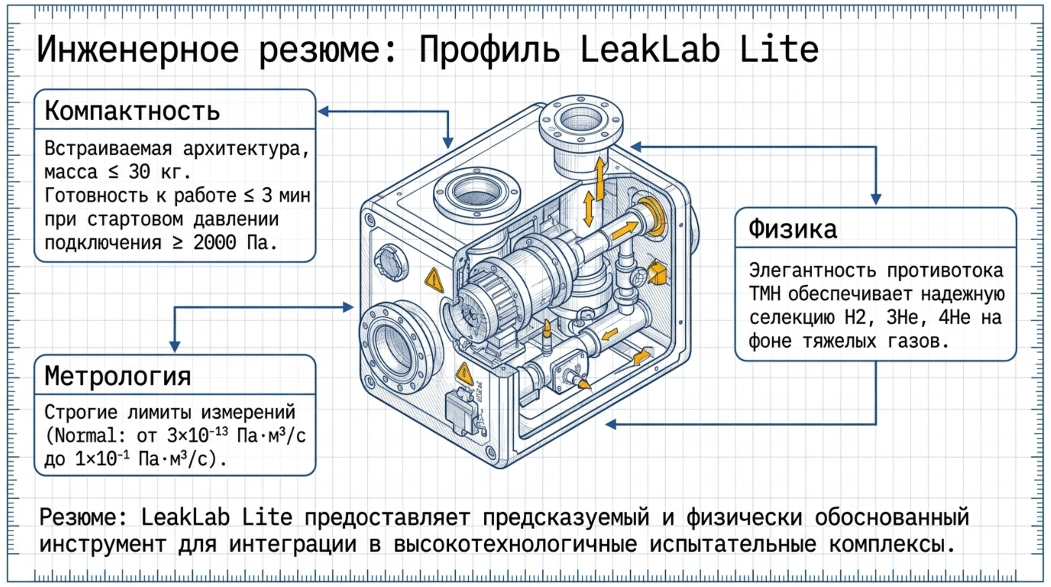 LeakLab Lite: компактный масс-спектрометрический гелиевый течеискатель: проверенная схема и инженерное пояснение