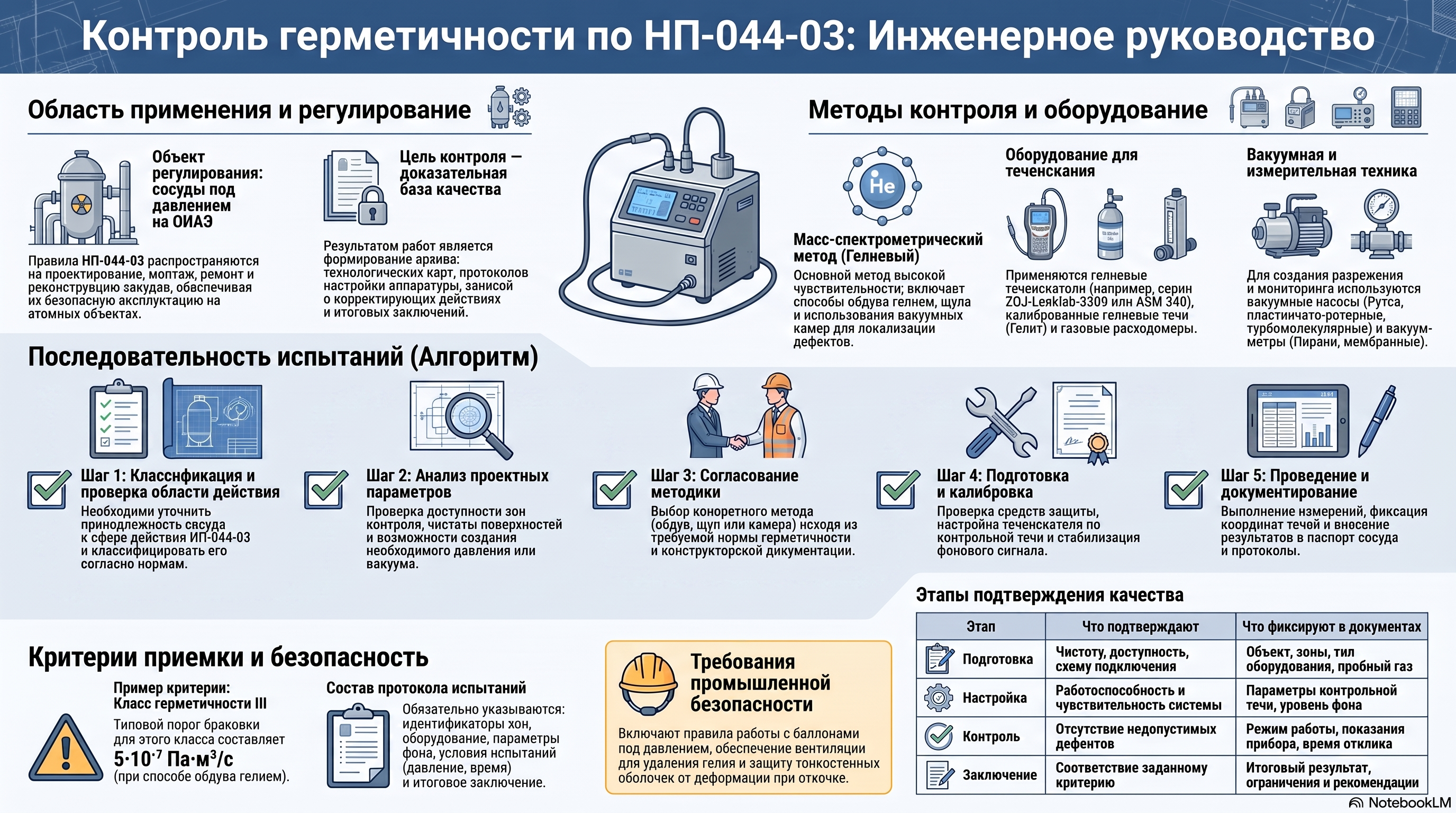 НП-044-03: устройство, контроль и безопасная эксплуатация сосудов под давлением на ОИАЭ