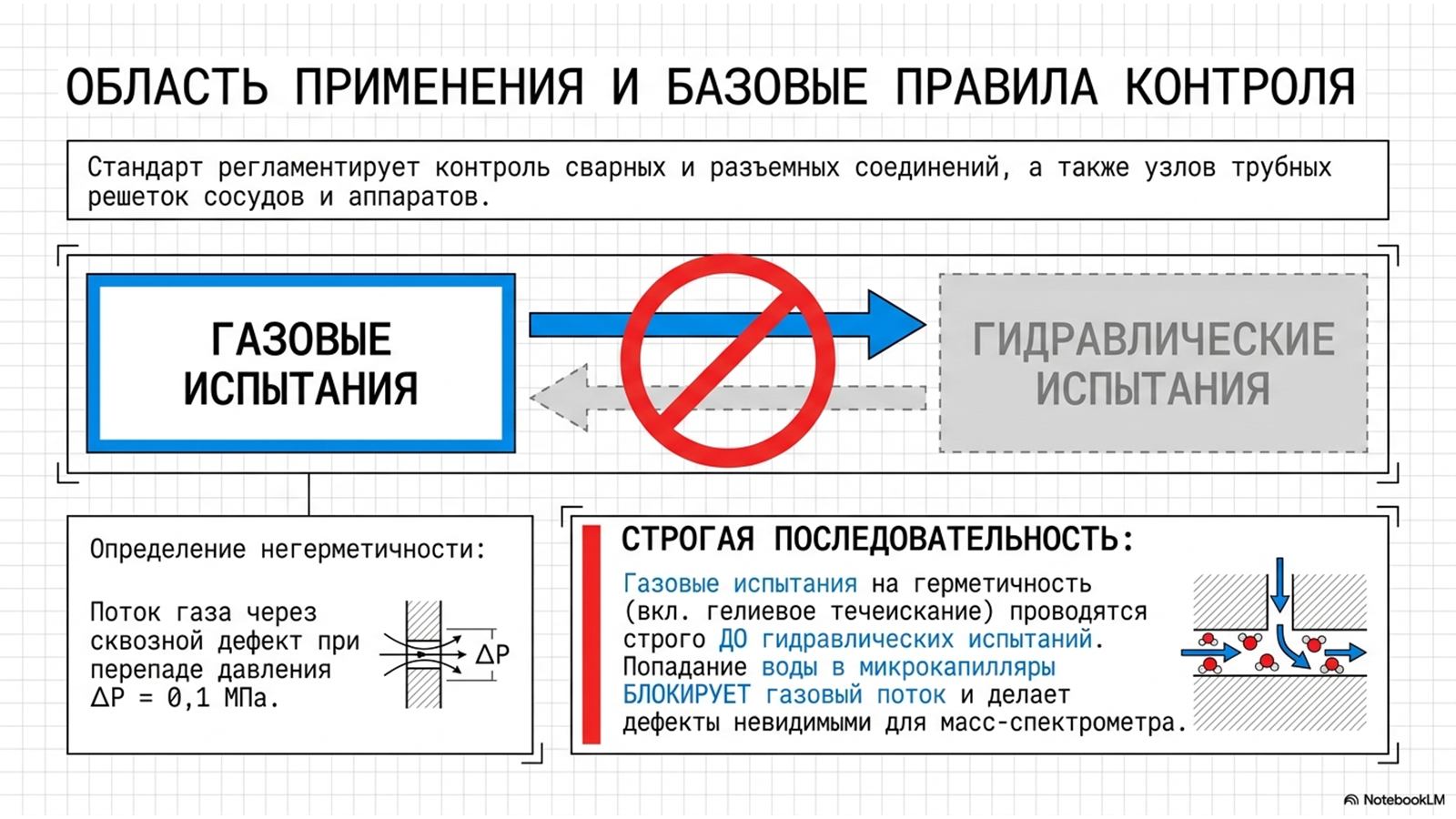 Испытания на герметичность по ОСТ 26.260.14-2001 — технический слайд 2 из 11