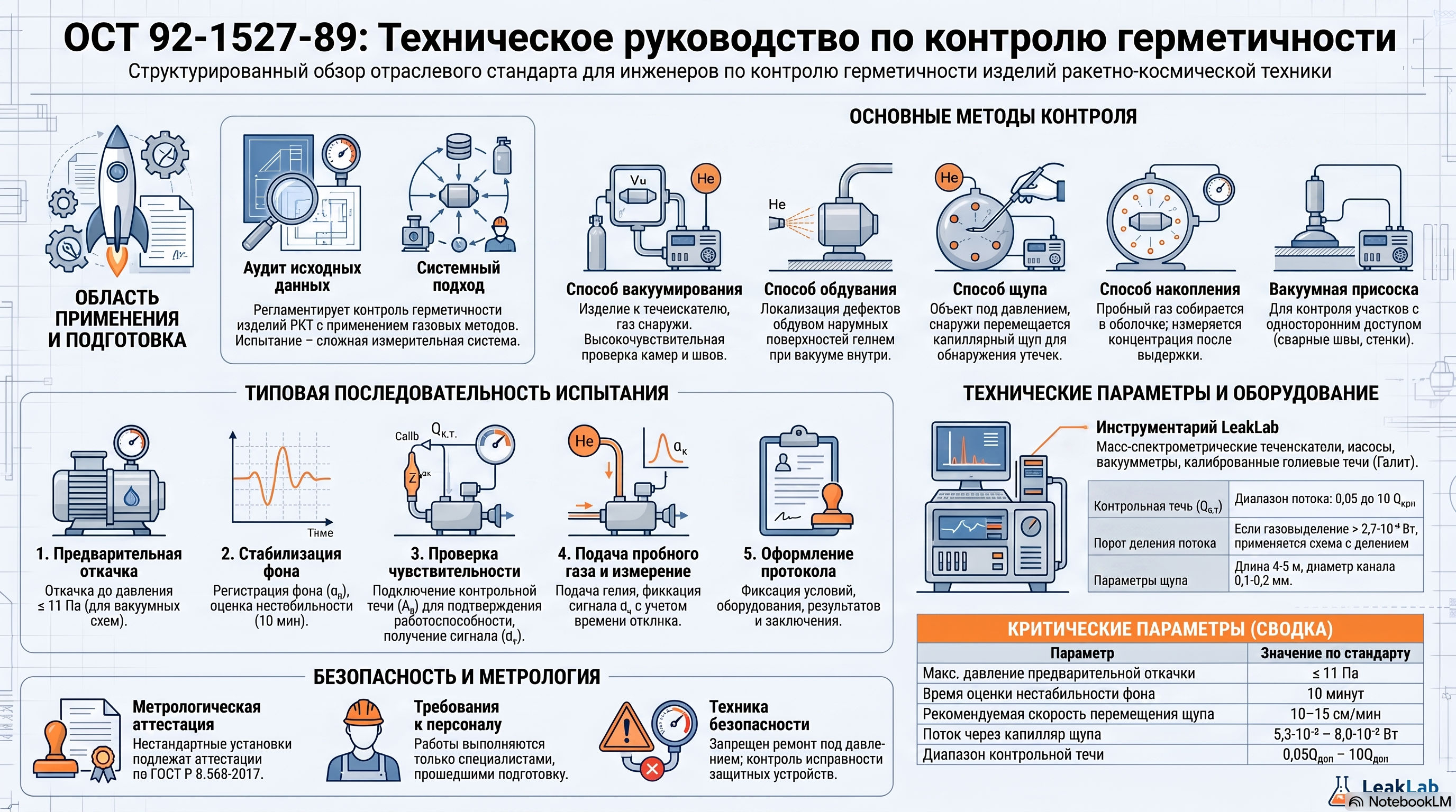 ОСТ 92-1527-89: методы, подготовка и практика испытаний на герметичность