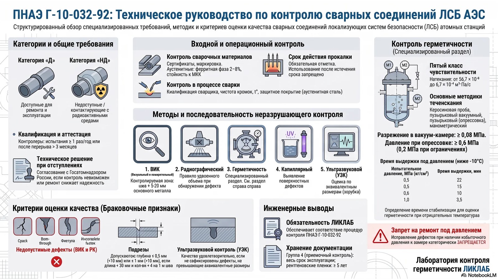 ПНАЭ Г-10-032-92: контроль сварных соединений локализующих систем безопасности АЭС