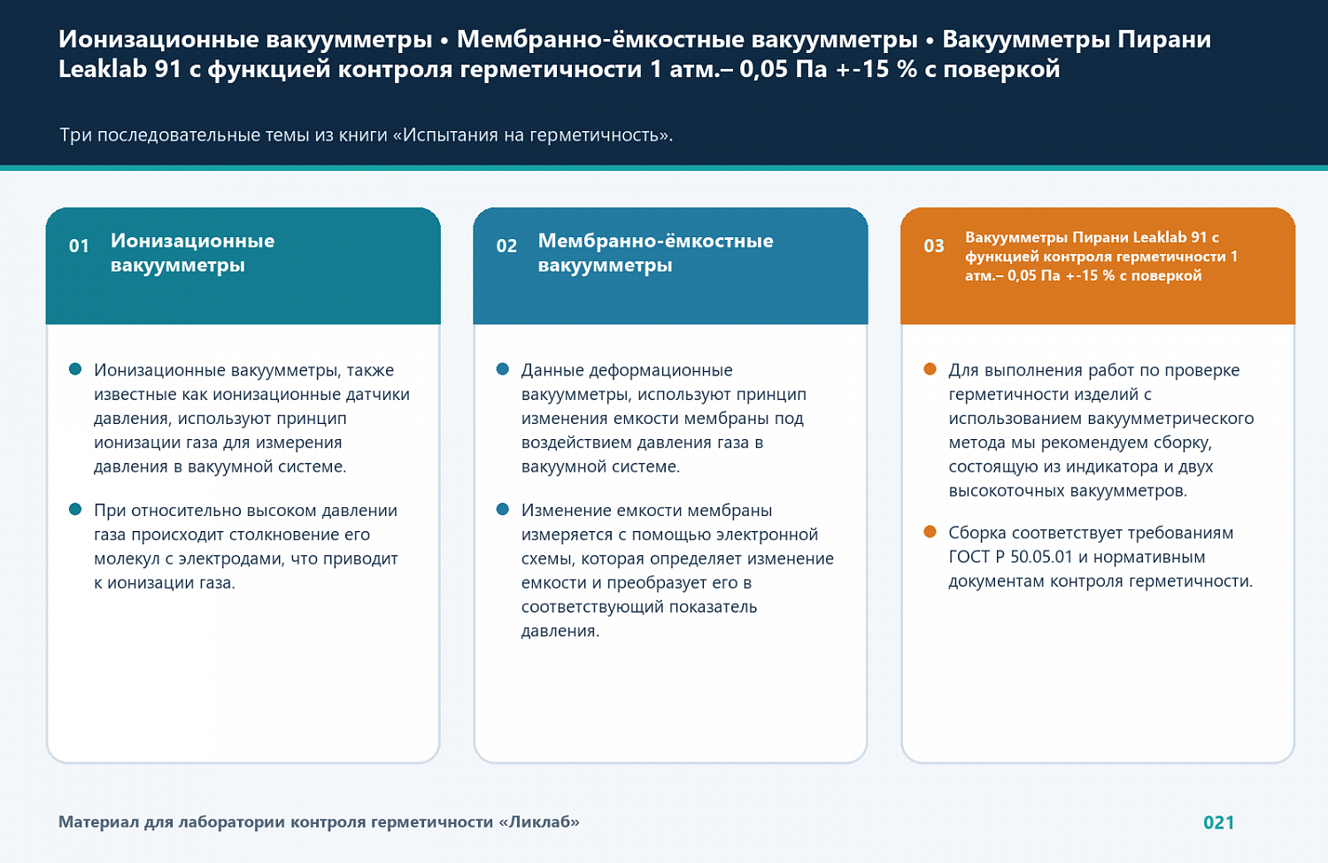 Ионизационные, мембранно-ёмкостные и вакуумметры Пирани