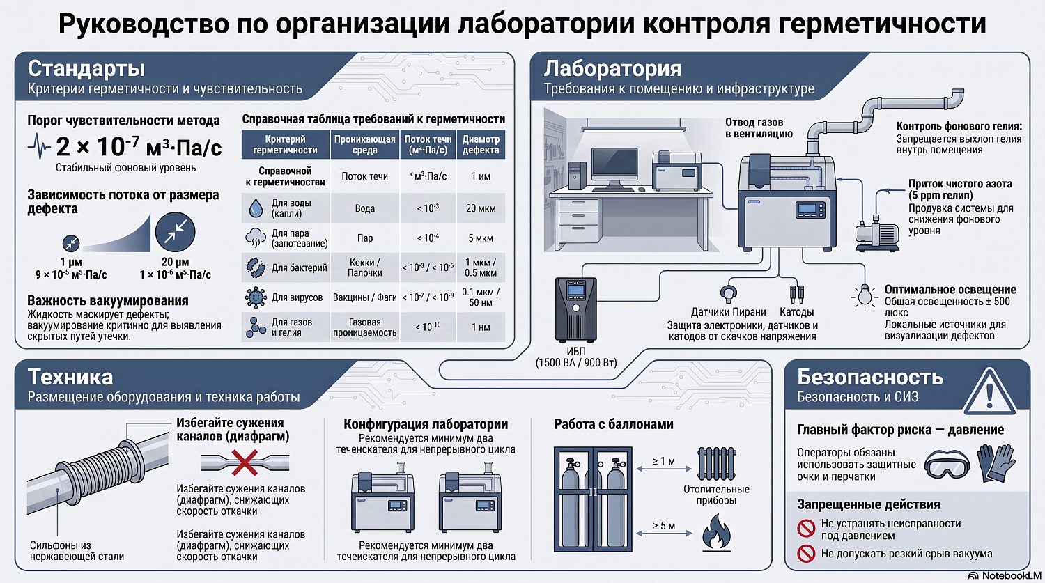 Организация лаборатории контроля герметичности и подготовка изделий