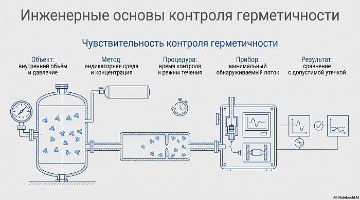 Чувствительность контроля герметичности: почему паспортного предела течеискателя недостаточно
