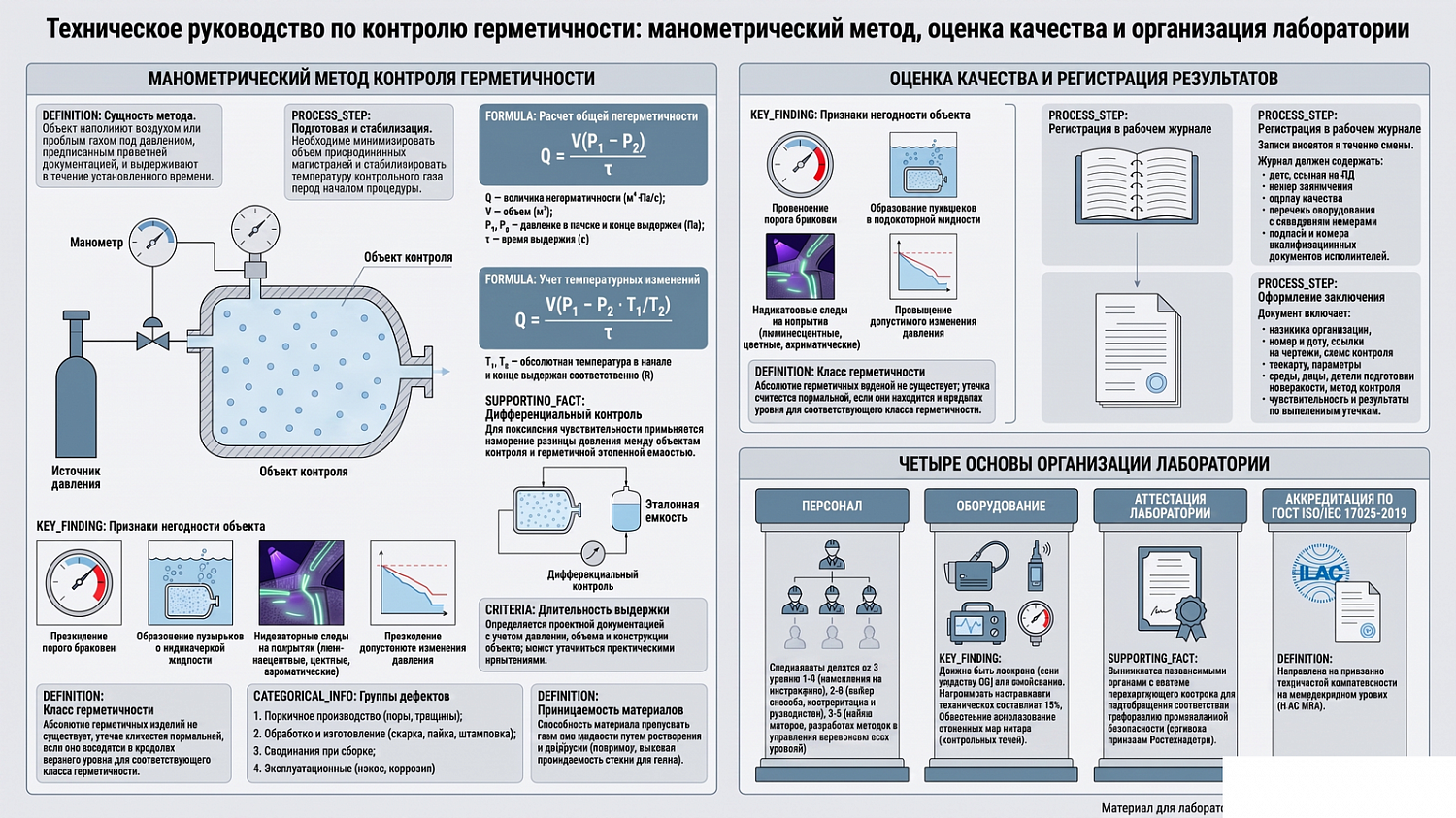 Манометрический контроль и организация лаборатории герметичности