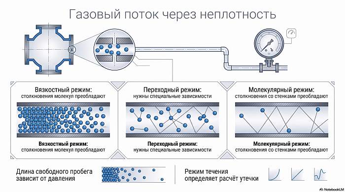 Режимы газового потока при контроле герметичности: почему один коэффициент пересчёта не работает