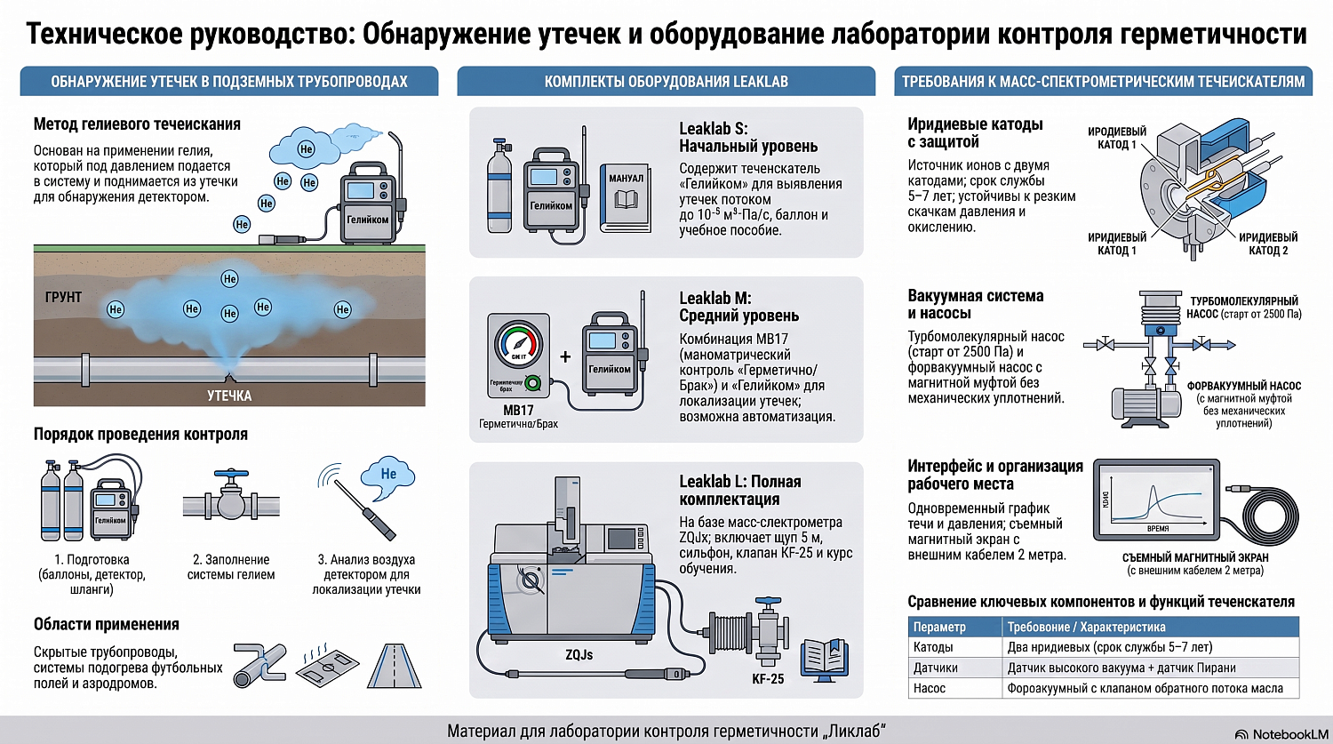 Поиск утечек в подземных трубопроводах и оснащение лаборатории