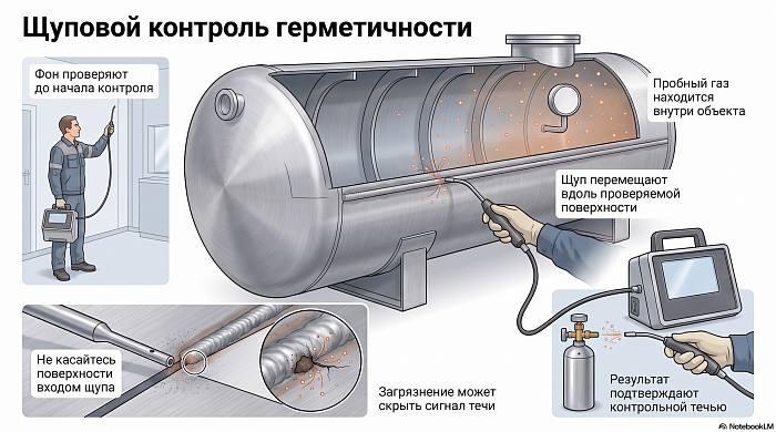 Щуповой контроль герметичности: как локализуют утечку пробного газа