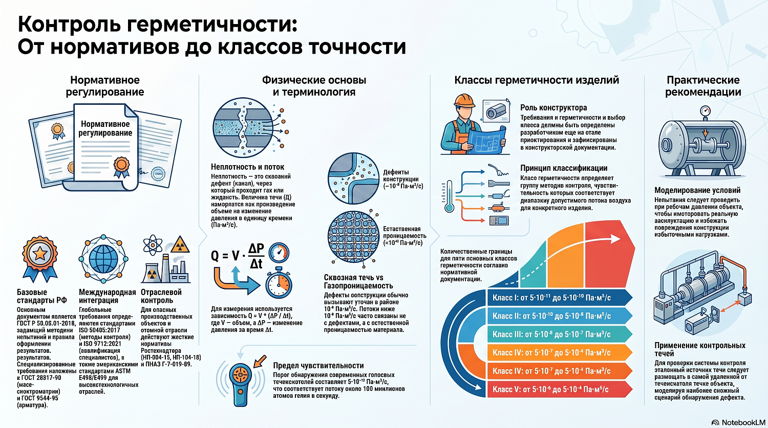 Основы контроля герметичности: термины и классы изделий